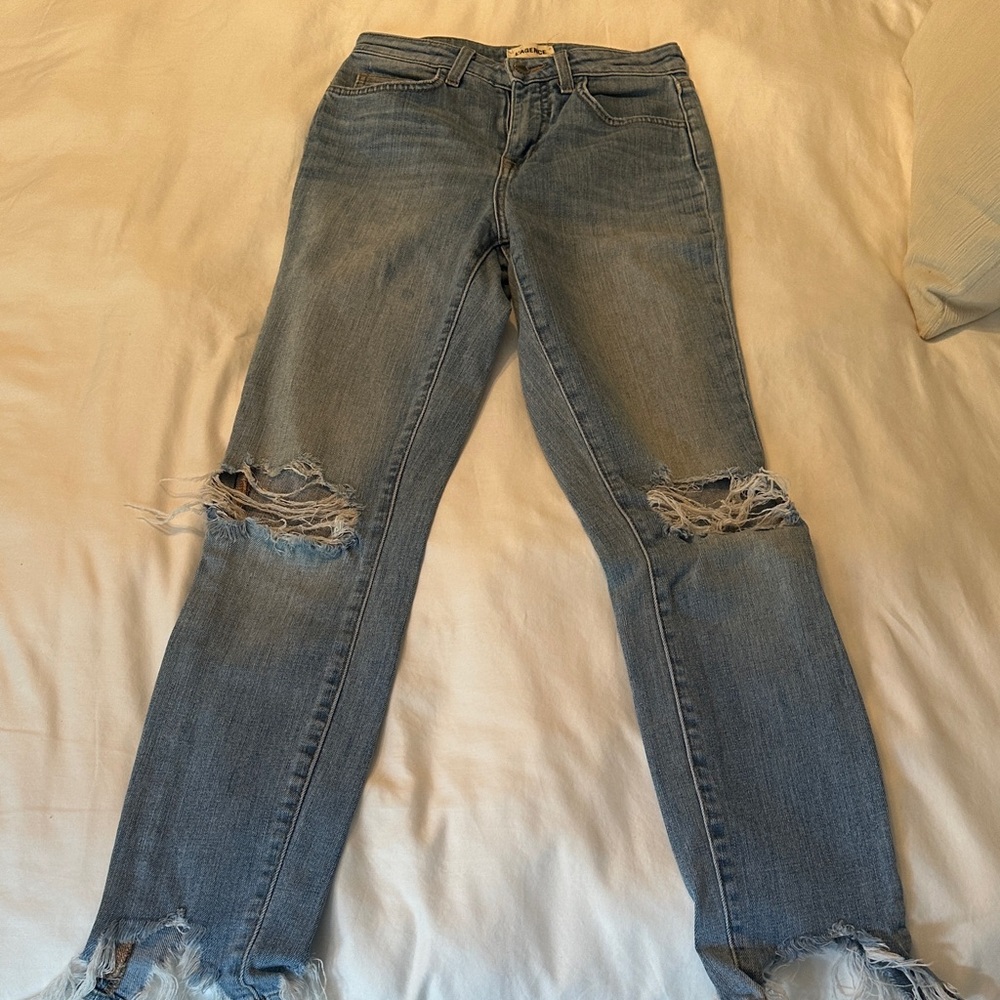 L’AGENCE Distressed Blue Jeans